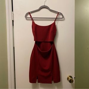 Windsor Wine Red Mini Dress With Cutouts (size small)